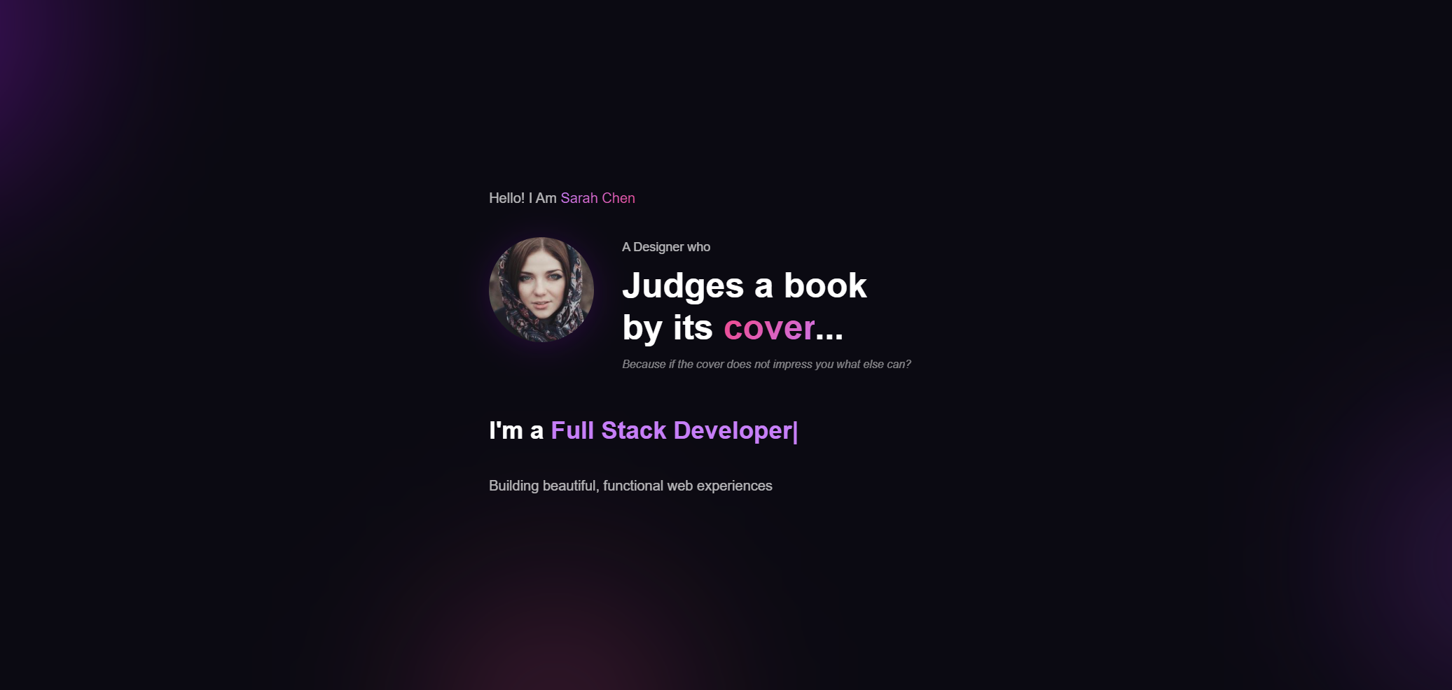 Aurora portfolio template - DesignCraft AI