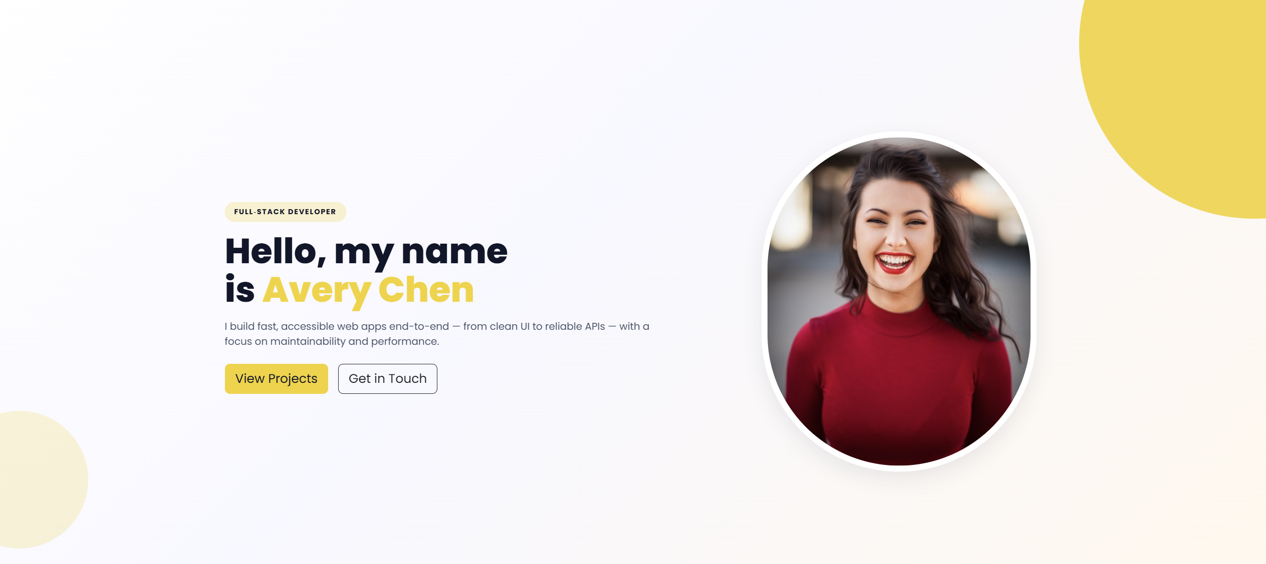 Accent portfolio template - DesignCraft AI